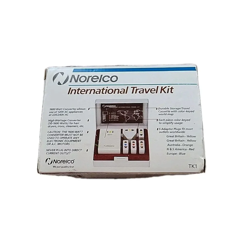 Retro Norelco (TK1) Deluxe International Travel Kit Converters & Adaptor Plugs‎